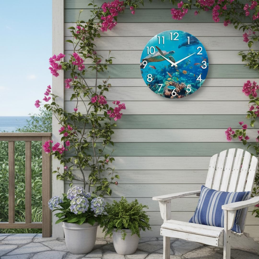 Crosstime clock with nonrusting copper shaft for durable outdoor performance.