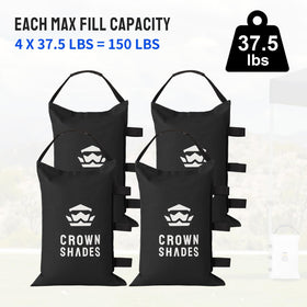 CROWN SHADES bag set includes carry handles for easy transport between events.