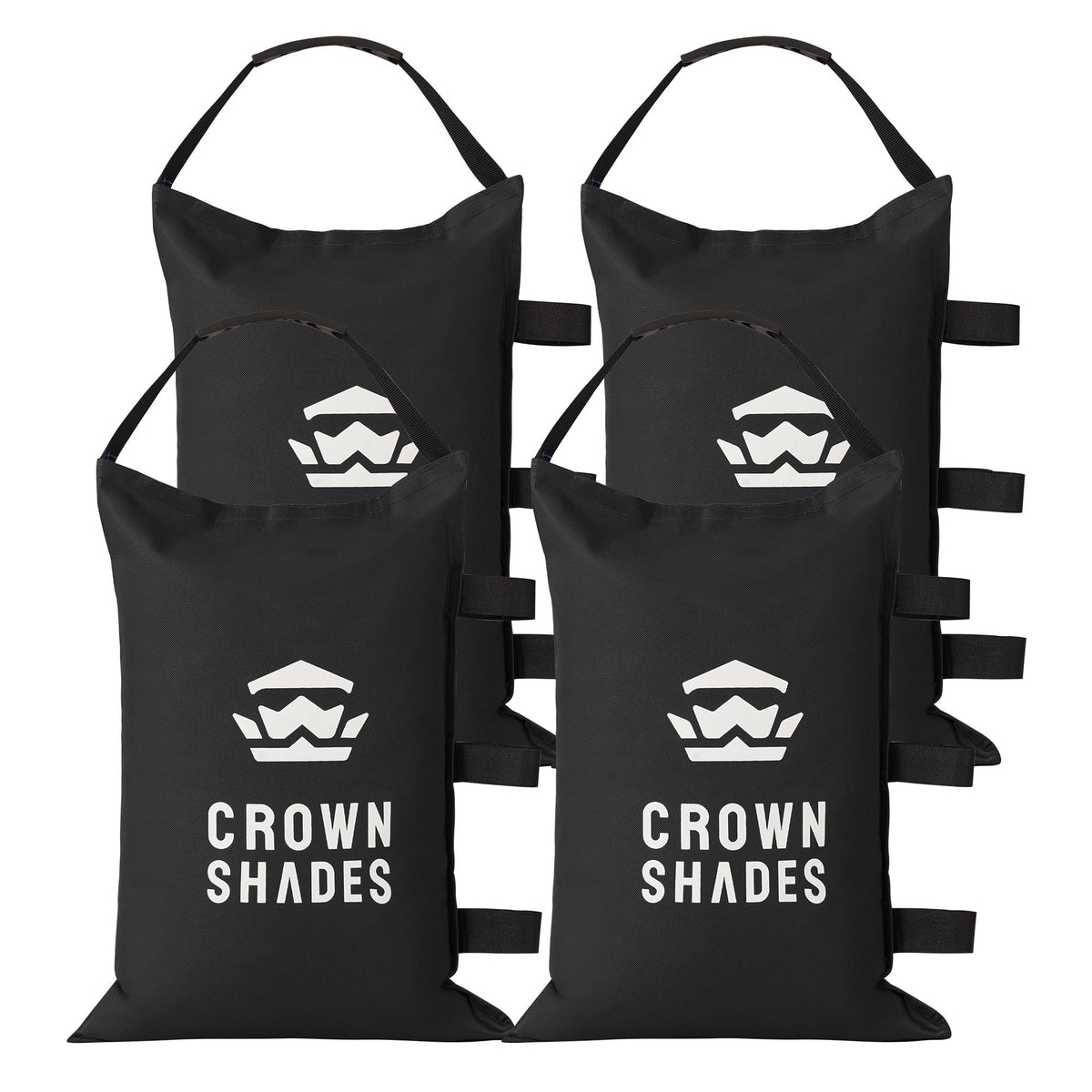 CROWN SHADES sand bags for canopy legs provide stable 150 lb support against wind.