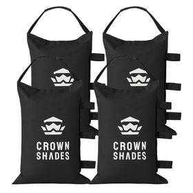 CROWN SHADES sand bags for canopy legs provide stable 150 lb support against wind.