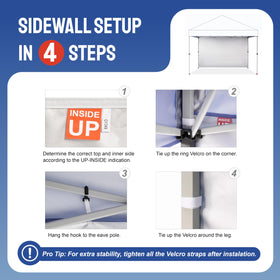 CROWN SHADES SunWall packaging shows 1 sidewall included for easy setup.