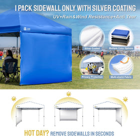 Crown Shades SunWall sidewall compatibility with 10x10 canopies
