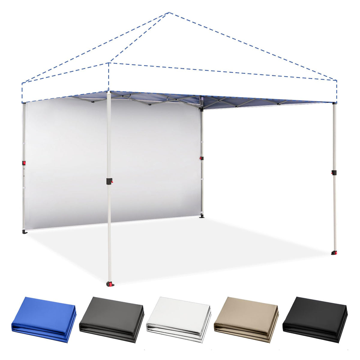 CROWN SHADES SunWall sidewall with silver coating for UPF50+ sun protection.