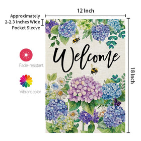 CROWNED BEAUTY Burlap-look flag design enhances seasonal yard lighting and curb appeal.