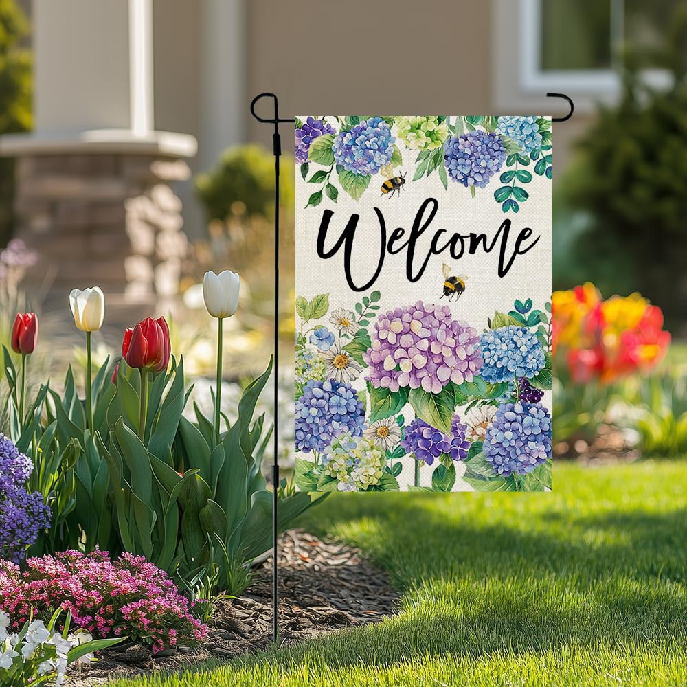 CROWNED BEAUTY Floral flag fits standard stands for easy setup and display.