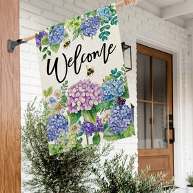 CROWNED BEAUTY hydrangea flag double-sided print visible from both directions