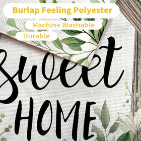 CROWNED BEAUTY spring flag uses burlap-texture fabric for rustic outdoor décor