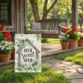 CROWNED BEAUTY spring flag suitable for patio or porch display