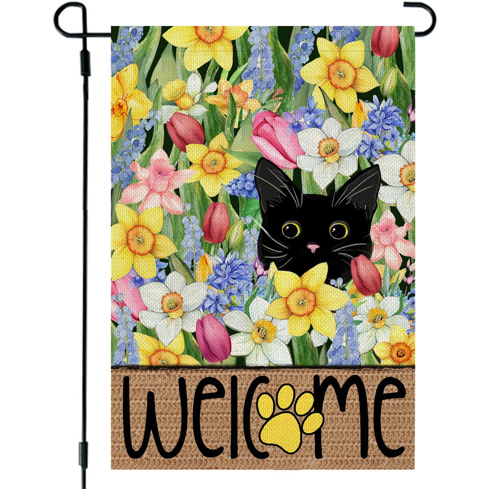 CROWNED BEAUTY spring garden flag floral butterflies adds vibrant seasonal charm to outdoor spaces.