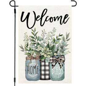 CROWNED BEAUTY spring flag front view for outdoor display and seasonal charm.