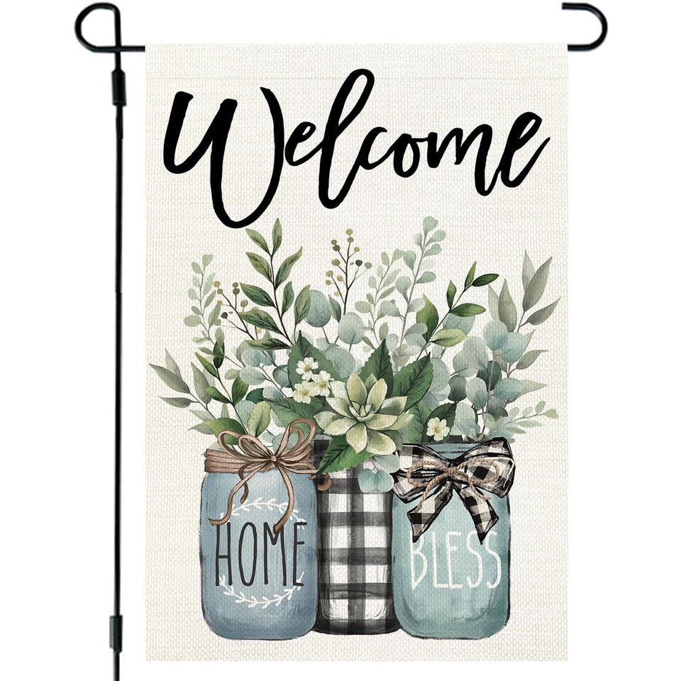 CROWNED BEAUTY spring flag front view for outdoor display and seasonal charm.