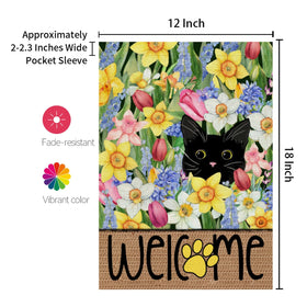 CROWNED BEAUTY spring flag for porches and garden pathways.