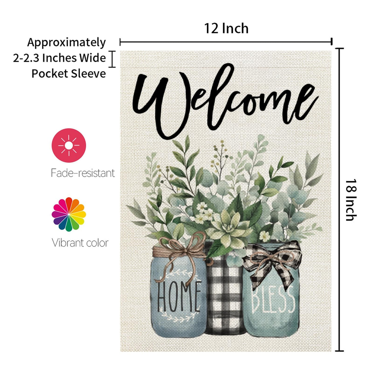 CROWNED BEAUTY 12x18 inch flag fits standard flag stands.