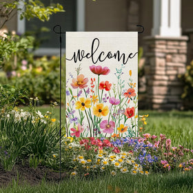 CROWNED BEAUTY weather-resistant polyester flag maintains color in sun and rain.
