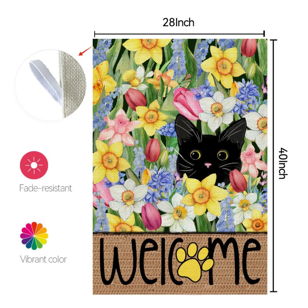 CROWNED BEAUTY weatherproof polyester flag withstands sun and rain while keeping colors vivid.