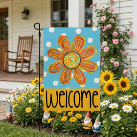 CROWNED BEAUTY welcome message design adds cheerful ambience to entryways and porches.