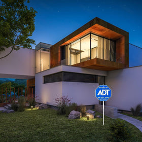 CR&SNG ADT security sign package includes sign and yard stake for outdoor use.