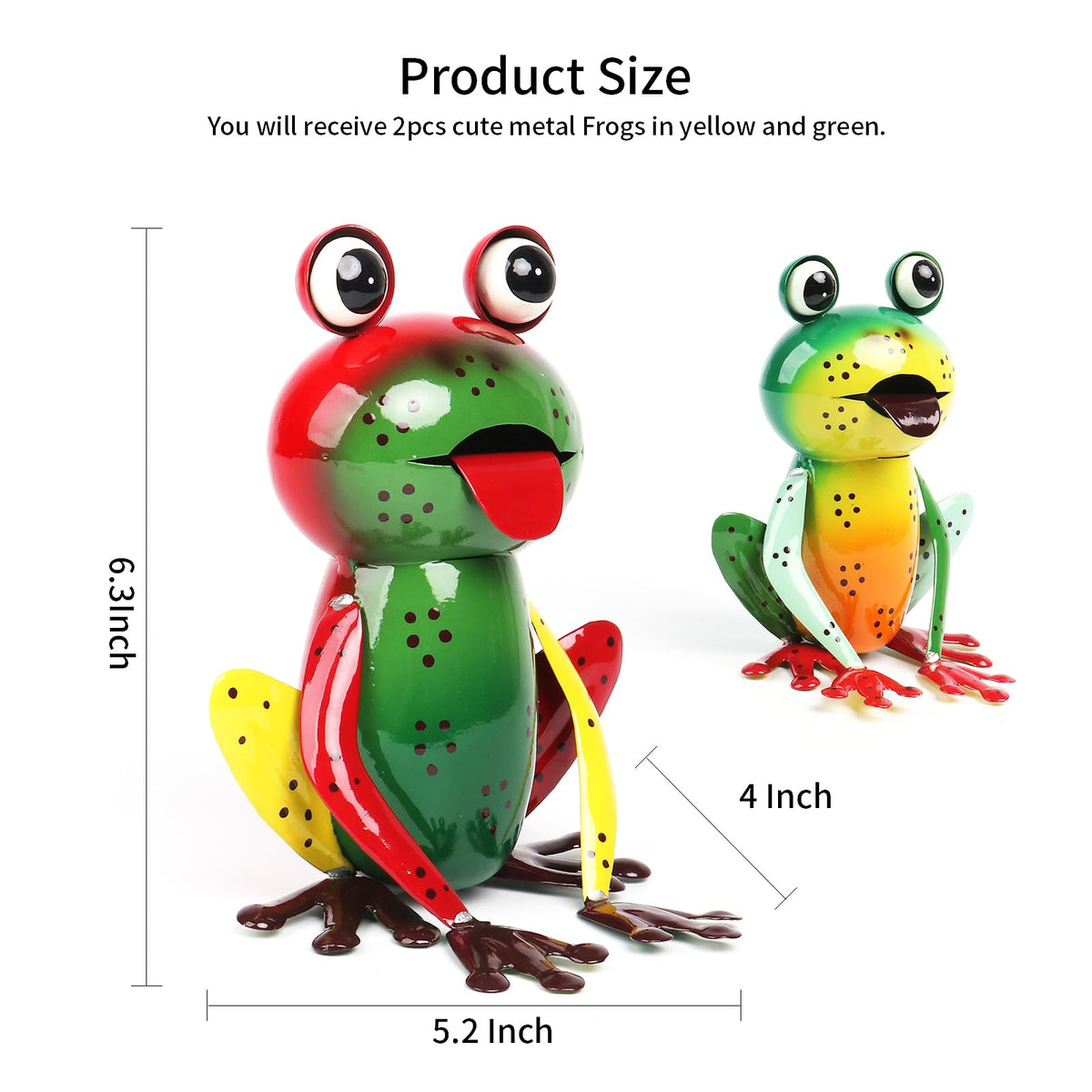 Cruis Cuka frog garden decor yellow adds a bright focal point to any yard.