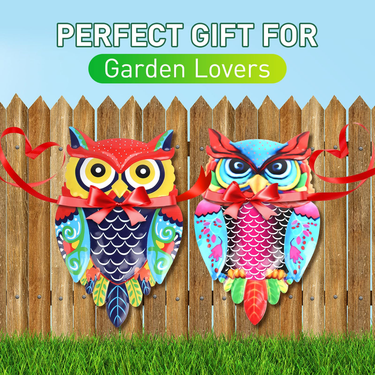 Cruis Cuka metal owl wall art, gift-ready packaging, ideal for garden lovers.