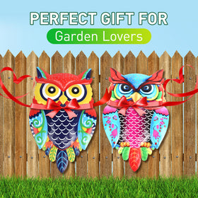 Cruis Cuka metal owl wall art, gift-ready packaging, ideal for garden lovers.