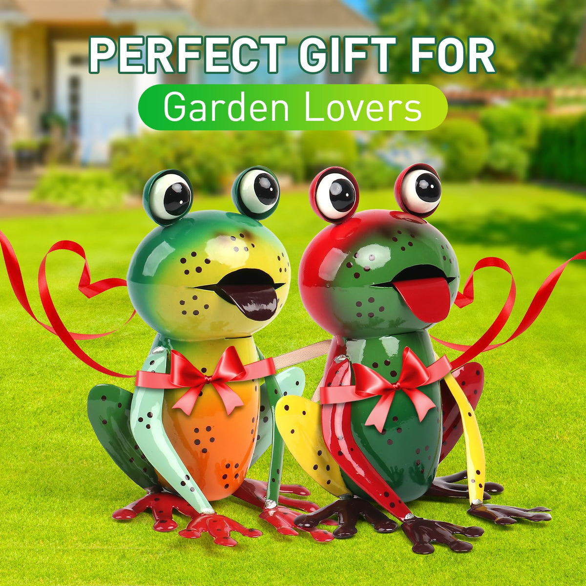 Cruis Cuka outdoor frog sculpture green brightens entryways and garden corners.