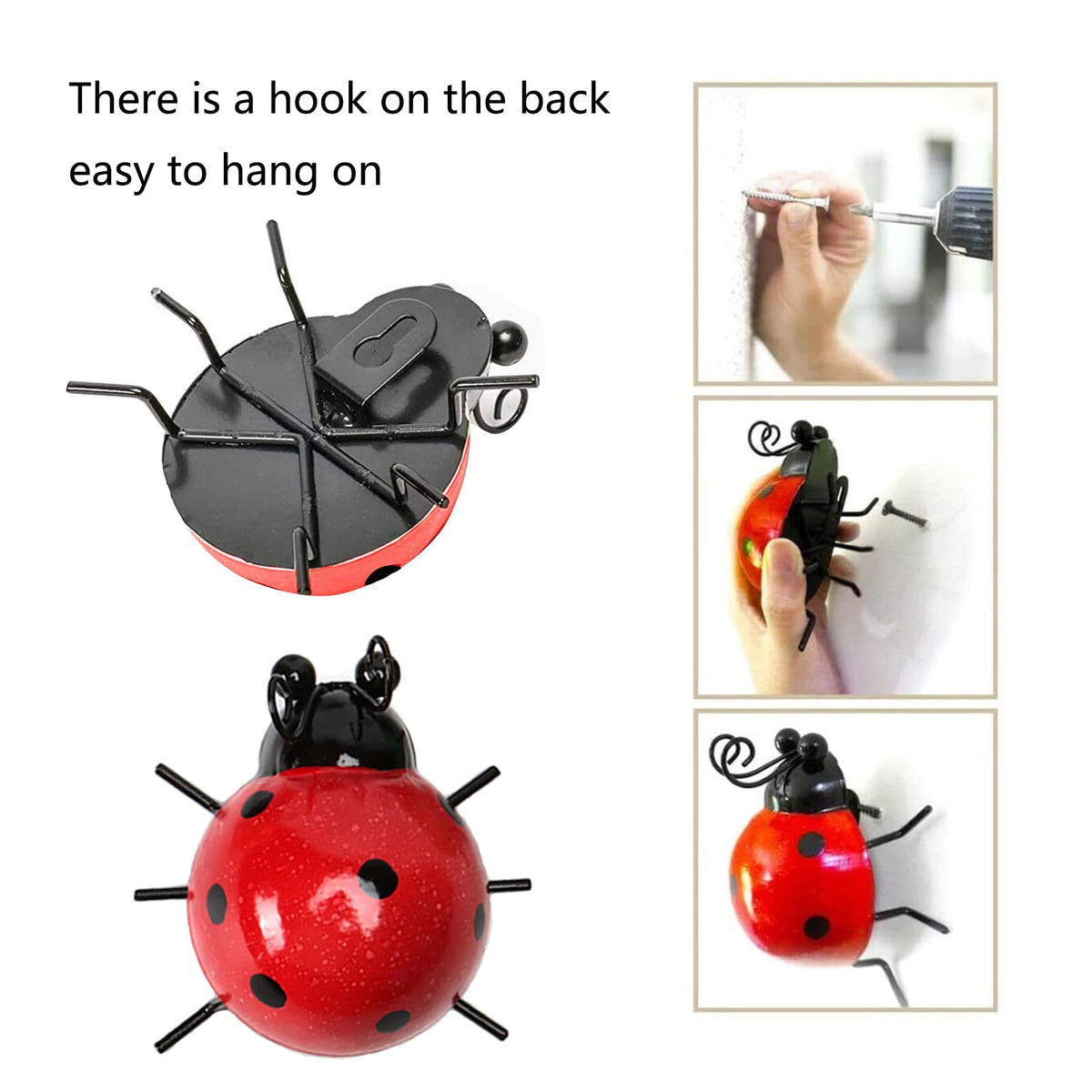 Cruis Cuka rustproof ladybug garden decor withstands seasons for long-lasting yard charm.