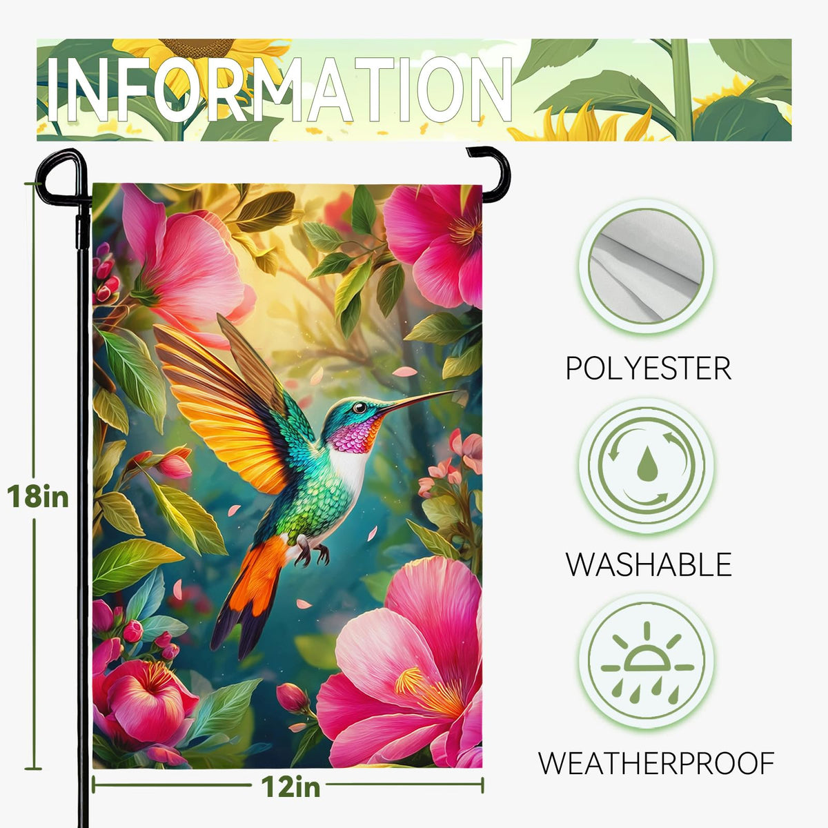 Cryfox easy-install yard flag fits standard poles for quick seasonal updates.