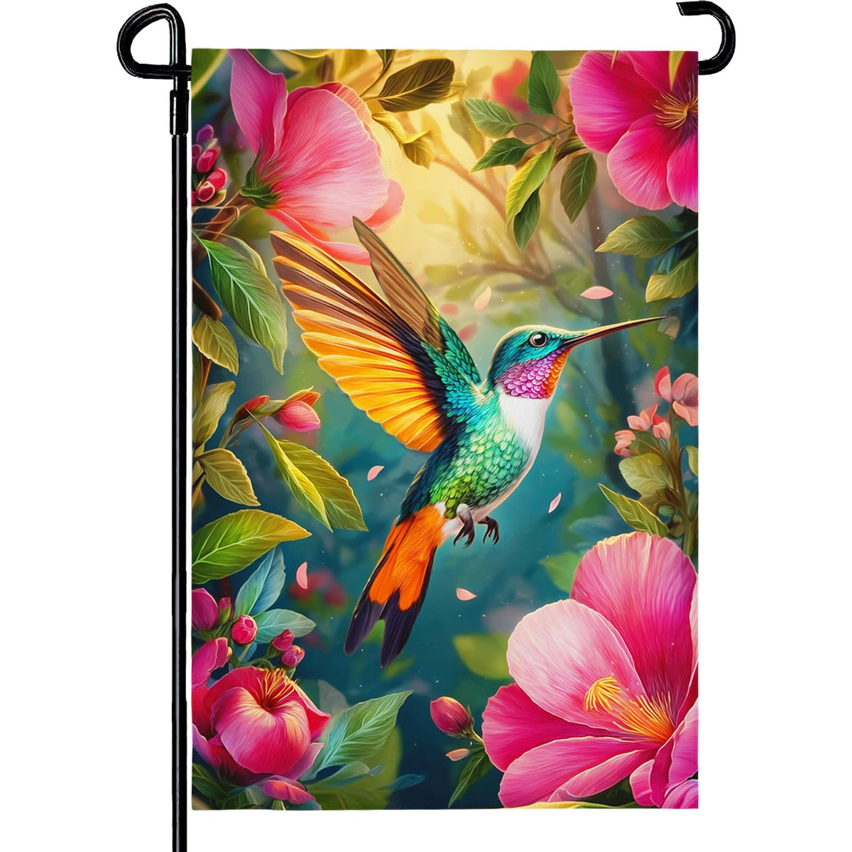 Cryfox hummingbird spring flag adds vibrant outdoor color to your yard.