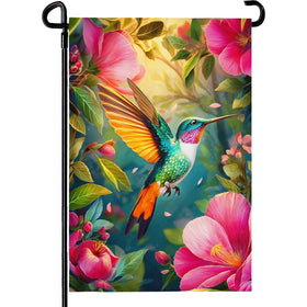 Cryfox hummingbird spring flag adds vibrant outdoor color to your yard.