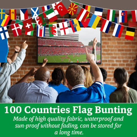 CrysGuard world flags banner close-up showing detailed colors for classroom displays.