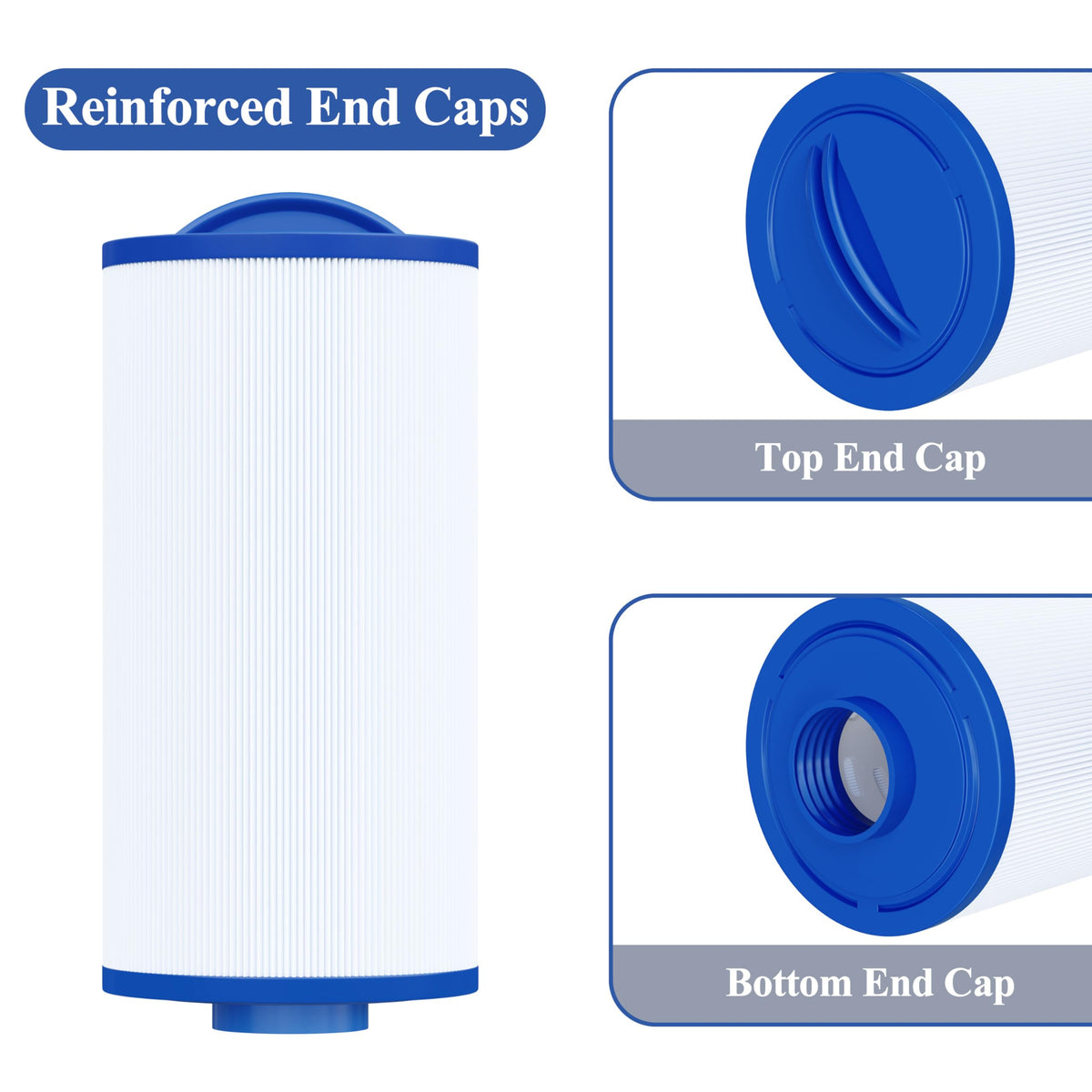 Cryspool 04060 bottom SAE thread view showcases compatibility with common hot tub fittings.