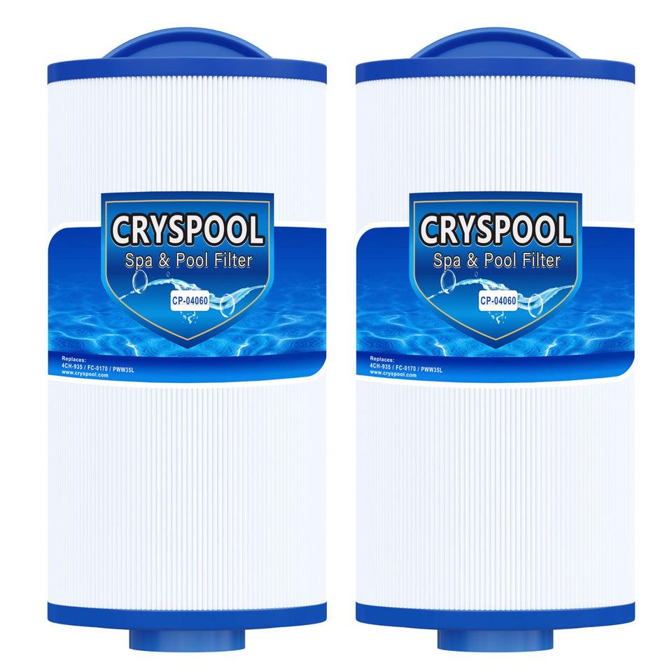 Cryspool 04060 spa filter assembly enhances water clarity by capturing particulates.