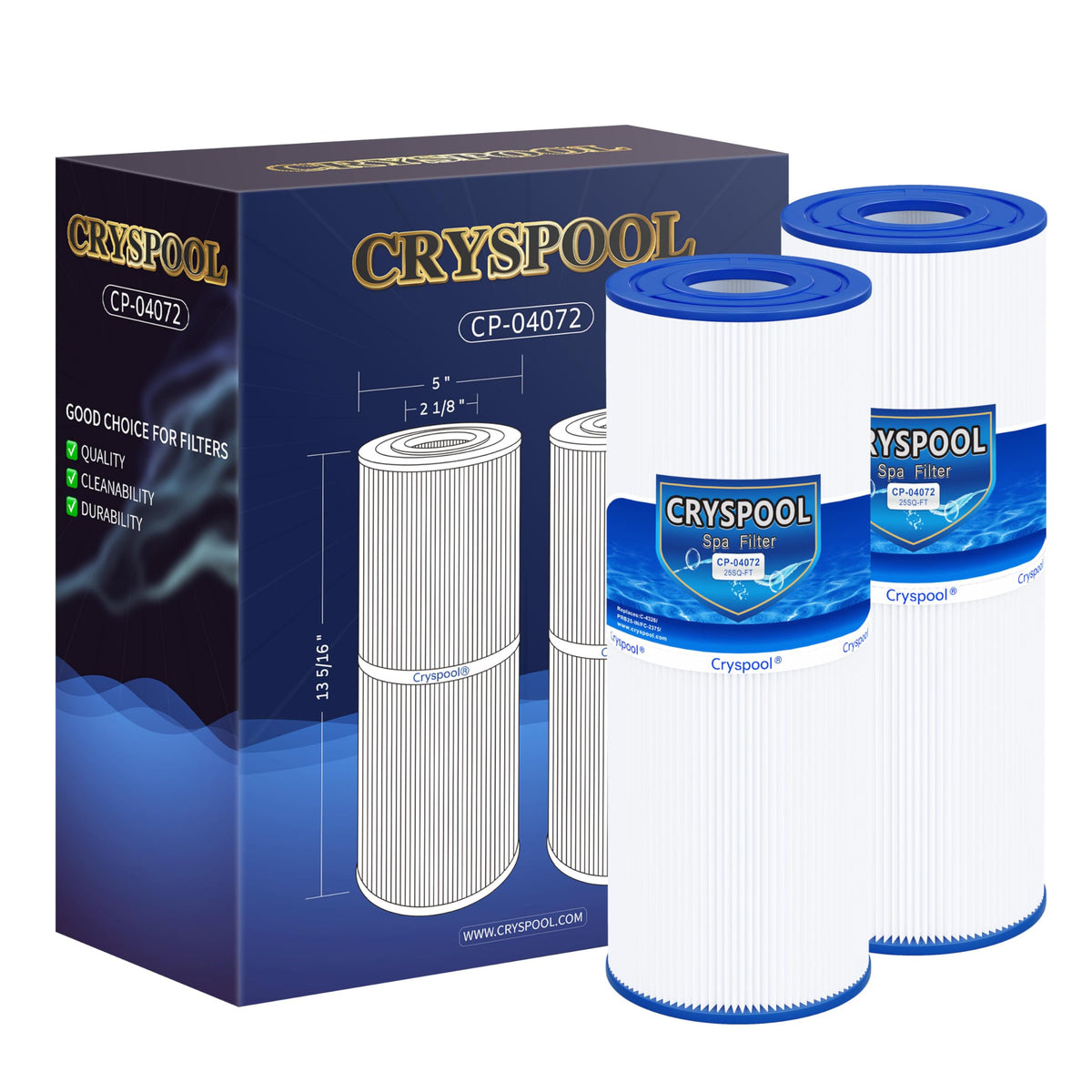 Cryspool 04072 filter top view for precise spa filtration