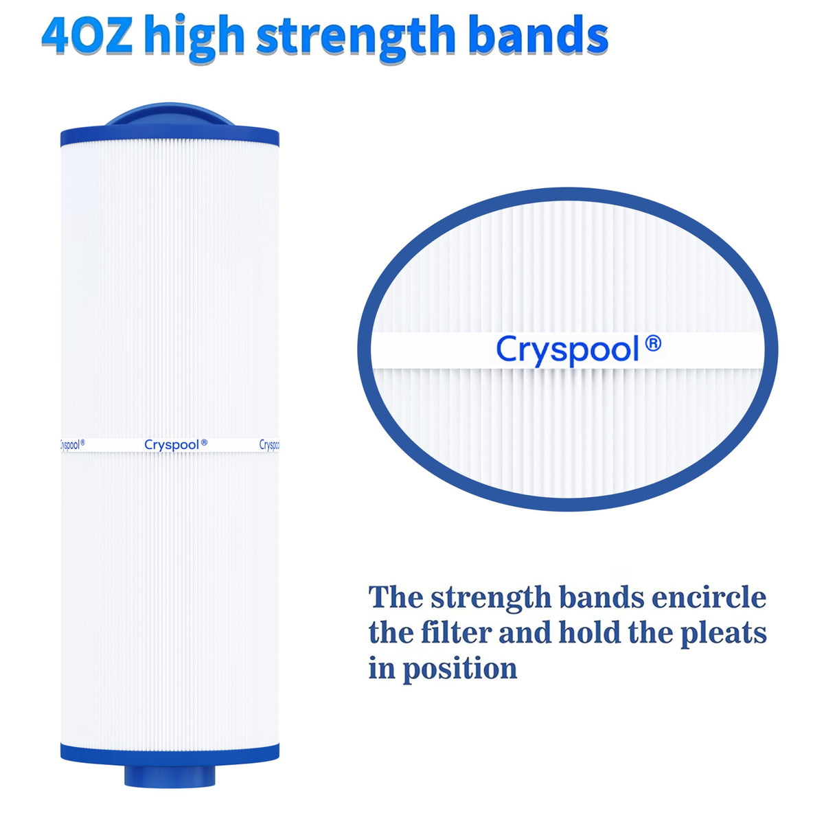 Cryspool 04077 pleat design detail supports efficient debris capture