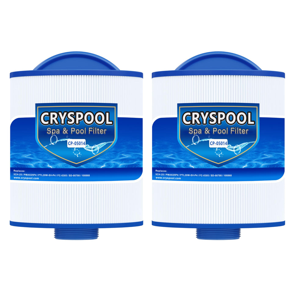 Cryspool 05014 filter exterior view, durable shell for quick spa cartridge replacement.