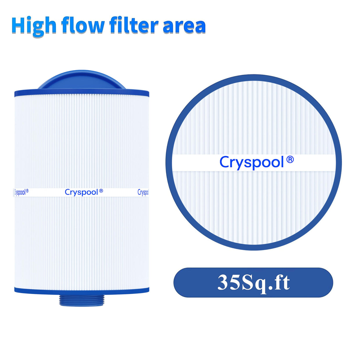 Cryspool 05015 trilobal fiber material for higher capacity and durability