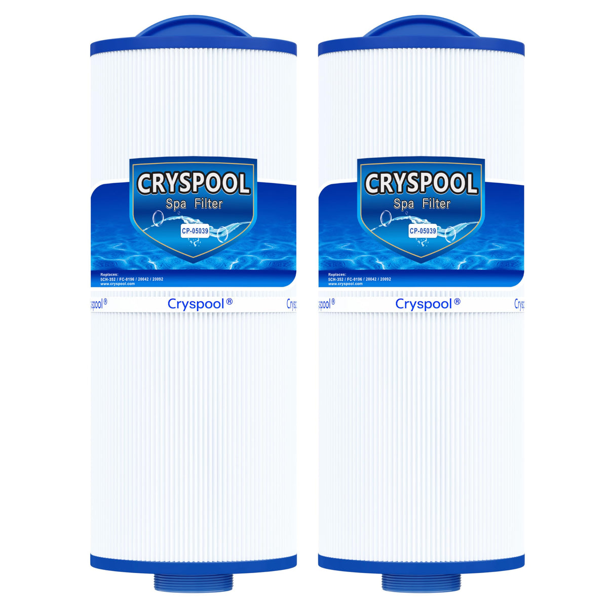 Cryspool 05039 filter cartridge with top-handle for easy handling during spa maintenance.