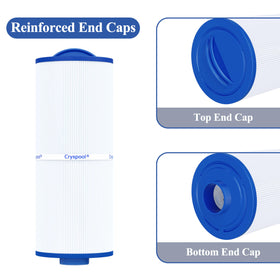 Cryspool 05039 35-sq-ft filtration area for thorough spa cleansing.