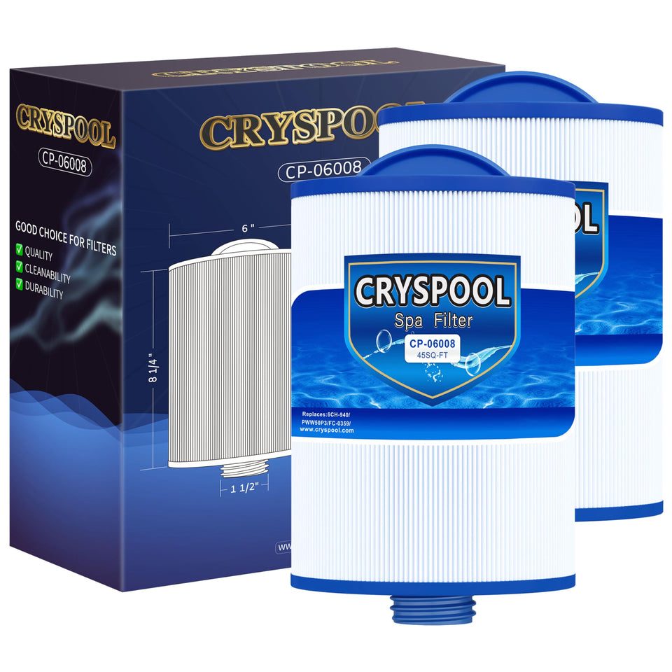 Cryspool 06008 filter compatibility with 6CH-940 for consistent spa filtration.