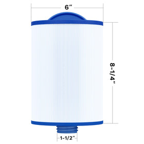 Cryspool 06008 filter length 8-1/4 inches with SAE bottom thread.