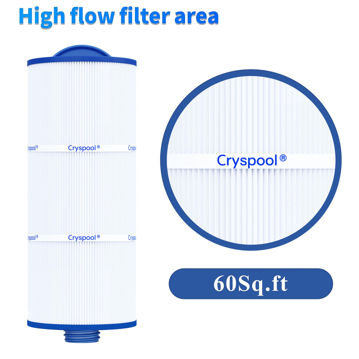 Cryspool 06046 filter end caps sturdy for durability