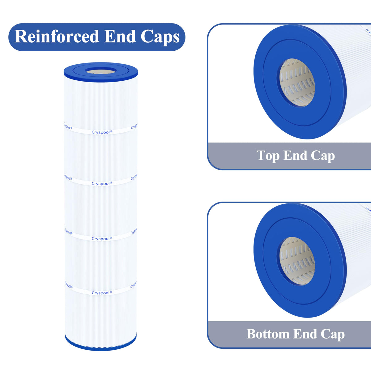 Cryspool easy-clean design helps restore flow after backwash