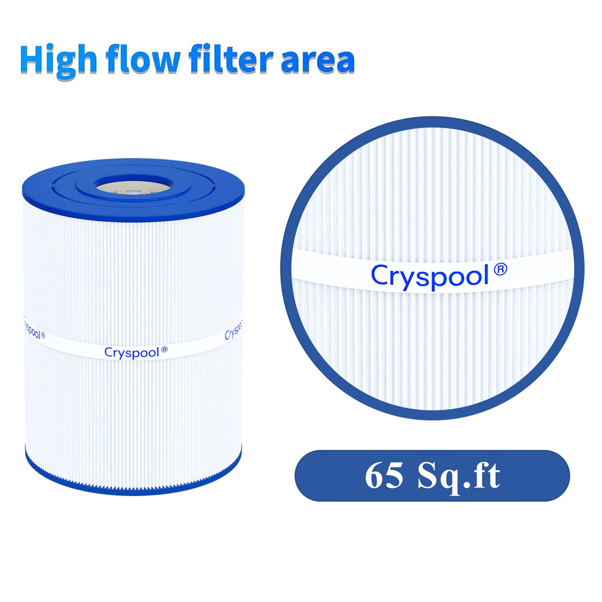 Cryspool 08020 filter assembly demonstrating secure fit for compatible spas.