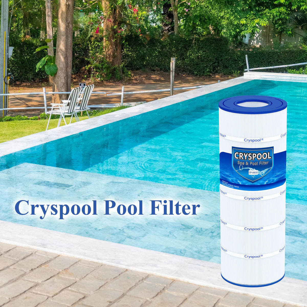 Cryspool 08032 pleats trilobal fiber closeup highlighting durable filtration performance.
