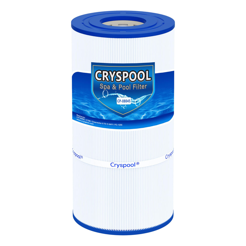 Cryspool 08045 filter core with pleated trilobal fibers for thorough filtration.
