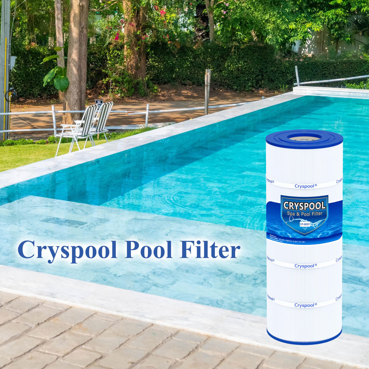 Cryspool 08051 water-savings feature helps reduce waste with cleaning