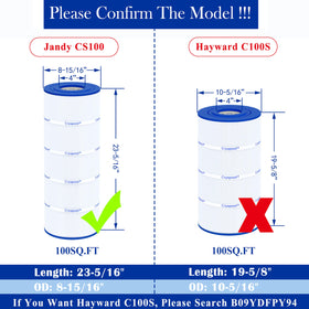 Cryspool 08053 filter-compatibility with Jandy CS100 enables easy upgrades.