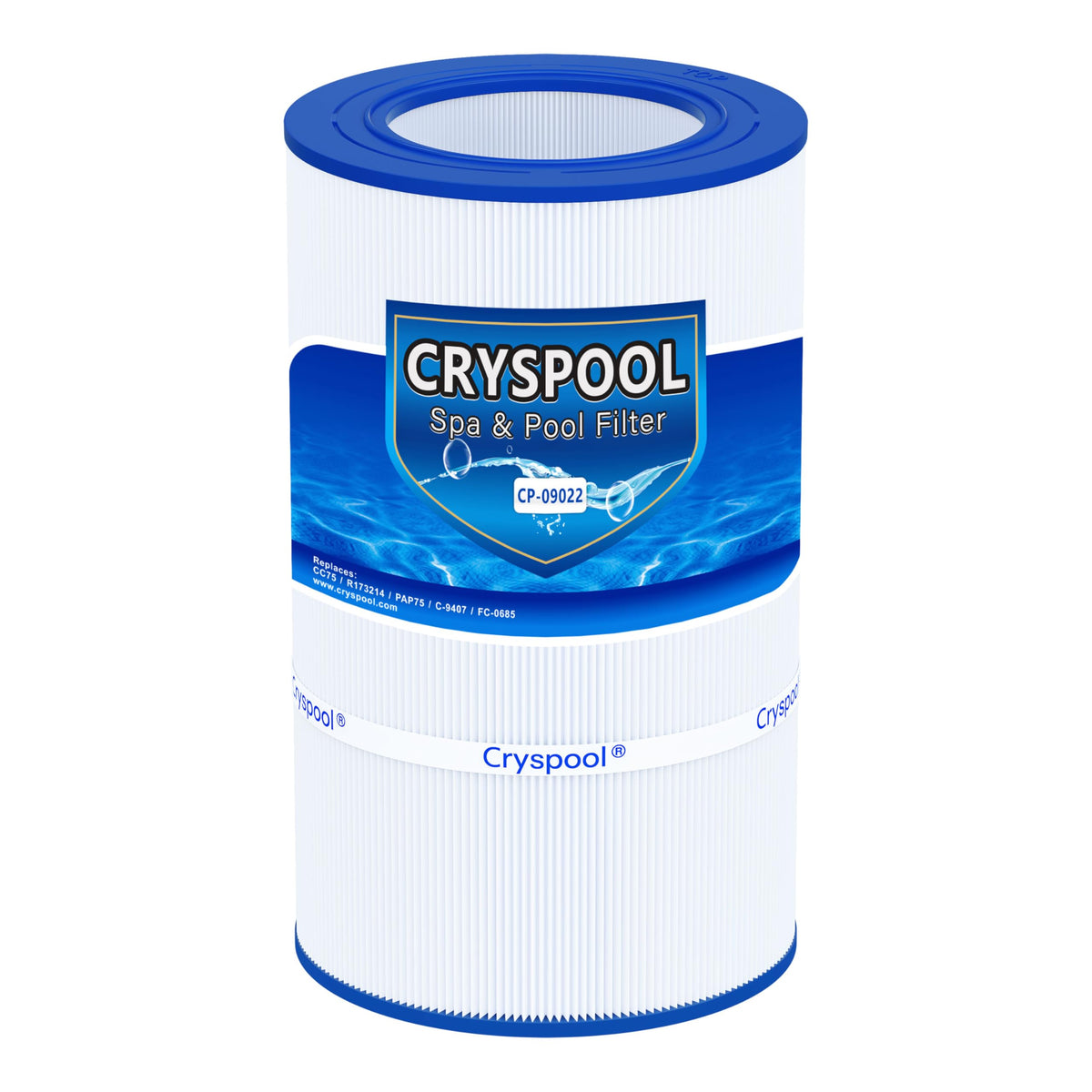 Cryspool 09022 filter compatibility close-up showing high-capacity filtration for pools