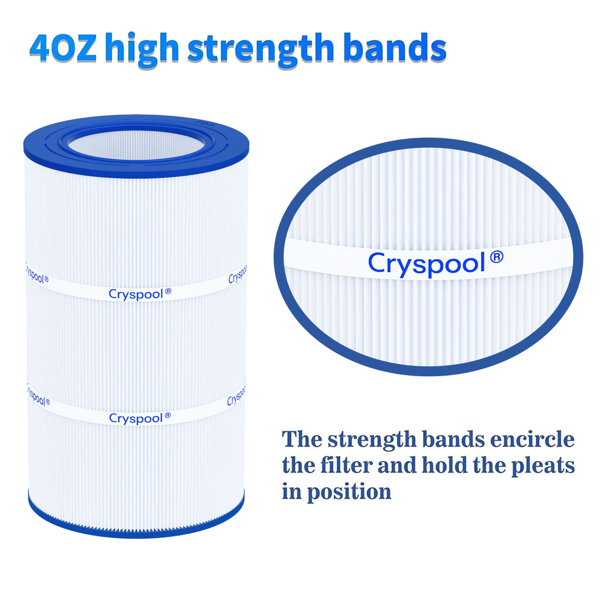 Cryspool 09022 filter end-cap structure ensures sturdy alignment during filtration