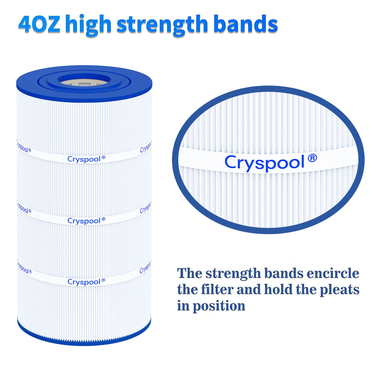 Cryspool 100 sq ft filtration area supports thorough water processing